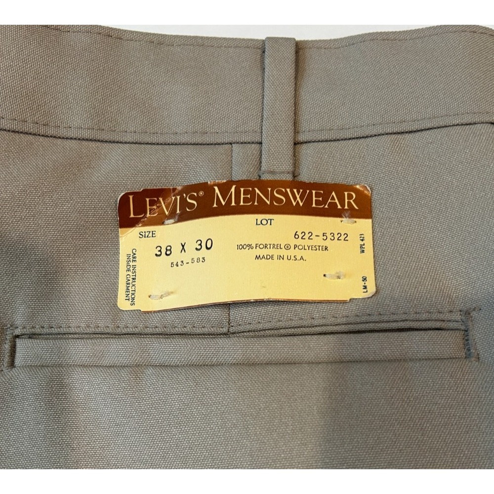 Vintage Levi's Menswear Khaki Dress Pants 38 x 30 Made in USA NEW with Tag NWT - Picture 6 of 6